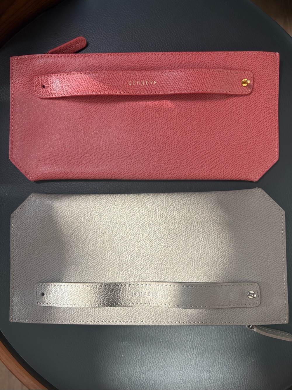 SEREVE Pink or light grey Women’s Handheld Clutch with wrist band built-in